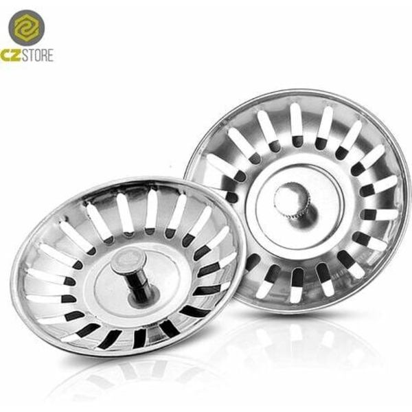 Set med 2 diskbänkssil|80MM| universal rostfri diskbänkspropp-diskbänk avlopp/tvättställ-köksvasksil (M