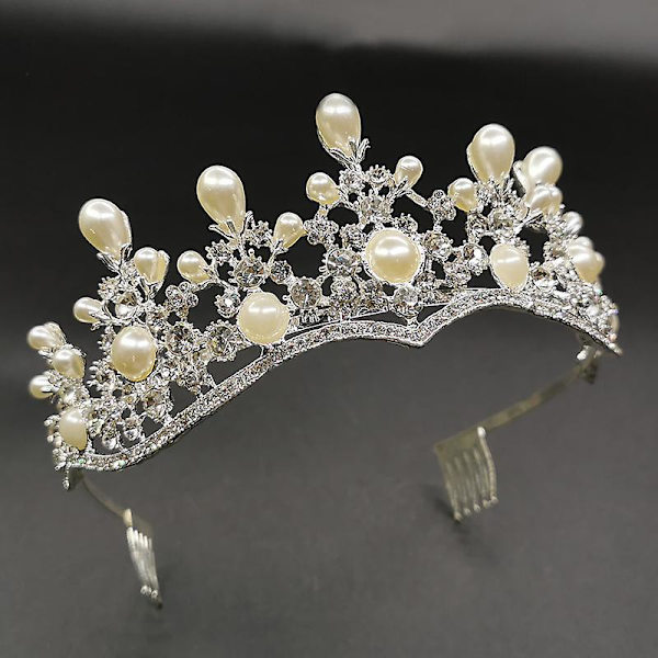Krone Ornament Brude Bryllup Tilbehør Simpel Legering Diamant-besat perle Brude Kjole Smykker
