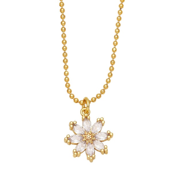 Halsband Vintage Zircon Flower Stud Modesmycken Ac9055 Green