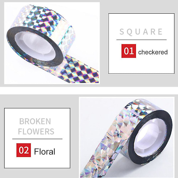 Fugleskræmmebånd Bånd Laser Fuglekontrol Hold fugle væk fra havehuse, træer, svømmebassiner Width 4.8cm*Length 110m checkered
