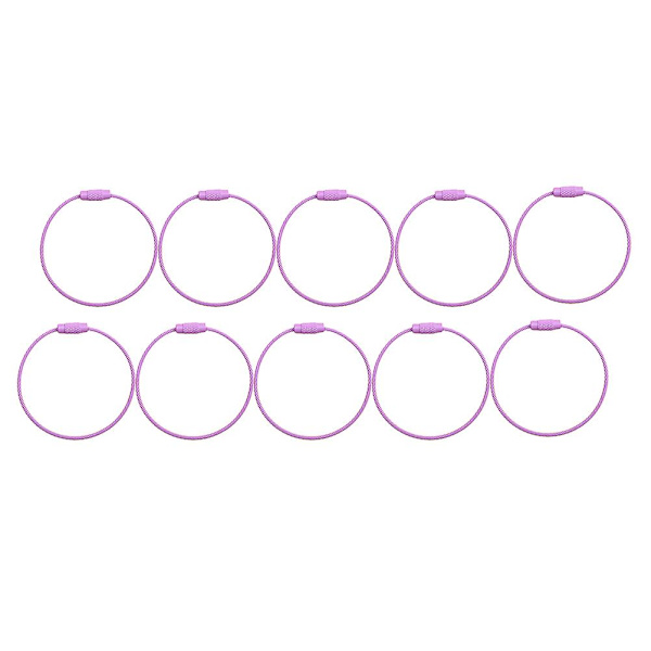 10 stk kreativ nøkkelring metall mote retro enkel slitesterk nøkkelring for nøkkel (lavendel) Lavender