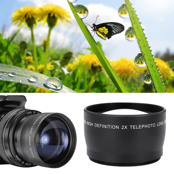 58mm 2X Förstoring Universal Teleobjektiv Kamera Tillbehör