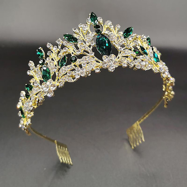 Krone Ornament Brude Bryllupstilbehør Simpel Legering Diamantbesat Brude galvaniseringskjole