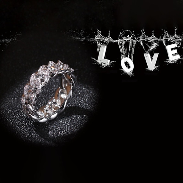 Mode Twisted Ring Creative Smycken Ring Cubic Zirconia Legering Finger Ring för present Silver US 9