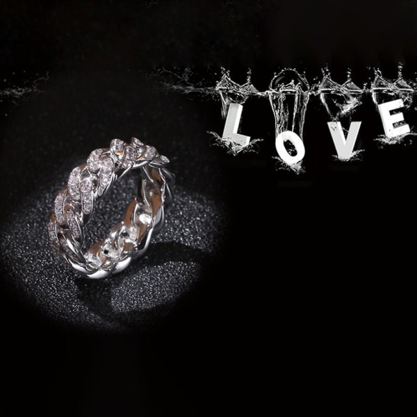 Mote Twisted Ring Creative Smykker Ring Cubic Zirconia Alloy Finger Ring For Gift Silver US 9