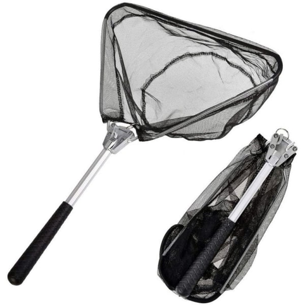 Fiske Landningsnät Teleskop Vikbart Hopfällbart Utdragbart för fågelfisk Fångstsläpp Lättviktsbärbart ramhandtag i aluminiumlegering (50 cm)