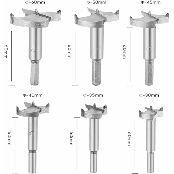 Træbearbejdningshulsav 30-60mm hårdmetal hulsav