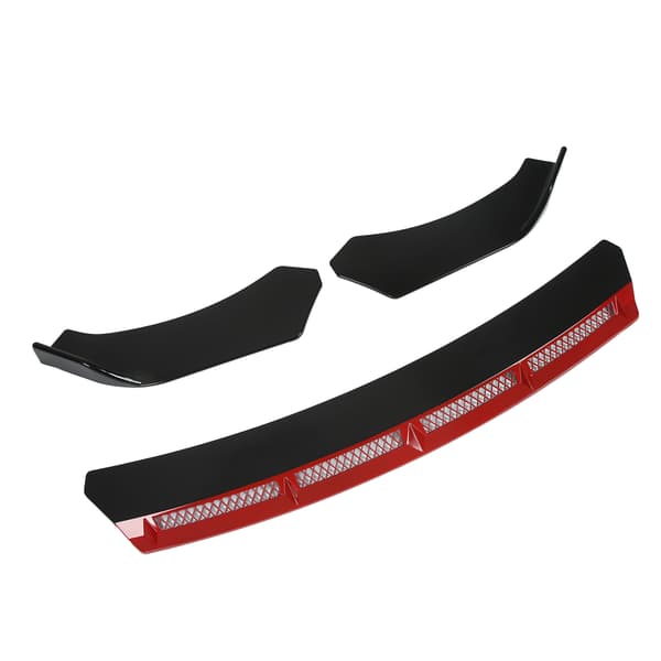 3 stk. Universal Front Bumper Lip Body Kit Spoiler Vinge Bilmodifikasjon Rød
