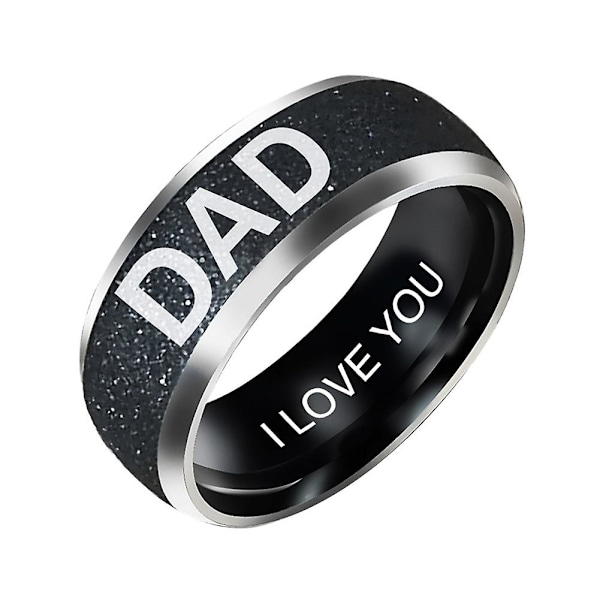 Mode Mamma Pappa Dotter Son Bokstäver Band Rostfritt stål Familjemedlem Ring Dad US 8