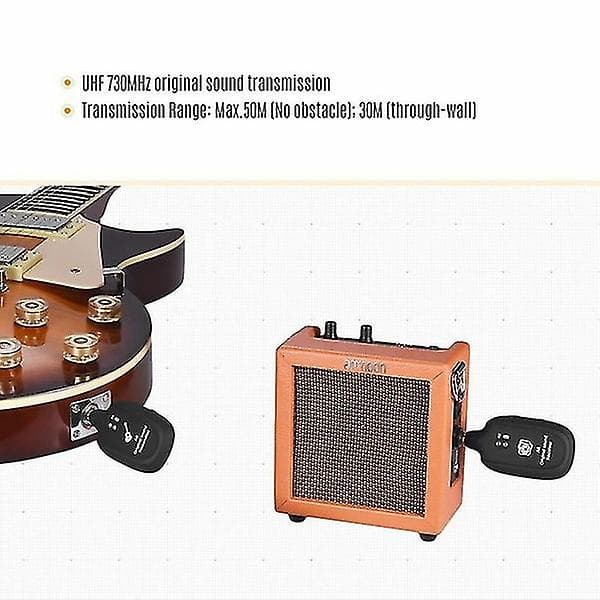 Lydmottaker UHF Gitar Trådløst System Sender Sett
