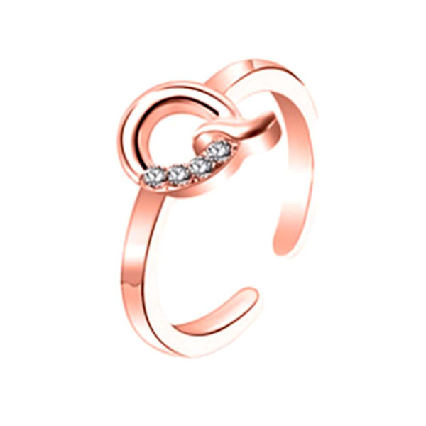 Mode Simple 26 Letter Rhinestone indlagt åbning Finger Ring Lady smykker gave Silver B