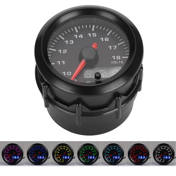 2in 52mm Bil Digital LED Voltmeter 7 Farve Spændingsmåler Display Modificerede Dele