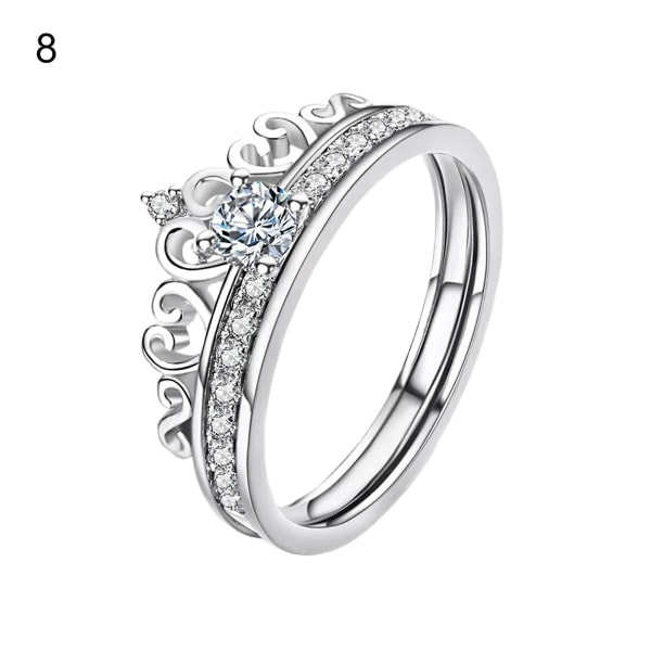 Legering Ring Solid Aftagelig Krone Aftagelig Krone Dame Ring Til Bryllup Platinum US 6