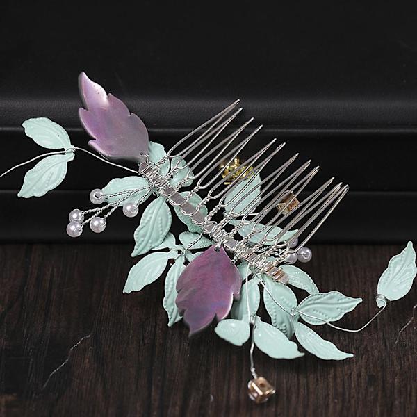 Blommor & bladformade hårinredning Sidokammar Legering bröllopshåraccessoarer