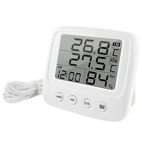 Digital LCD inomhus Bekväm temperatursensor Fuktighetsmätare Termometer Hygrometermätare E0828A