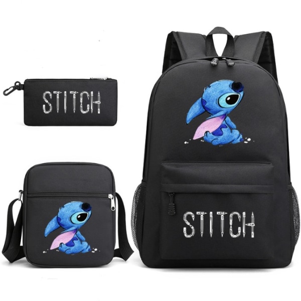 Lilo Stitch -reppu, kolmiosainen set -musta Black