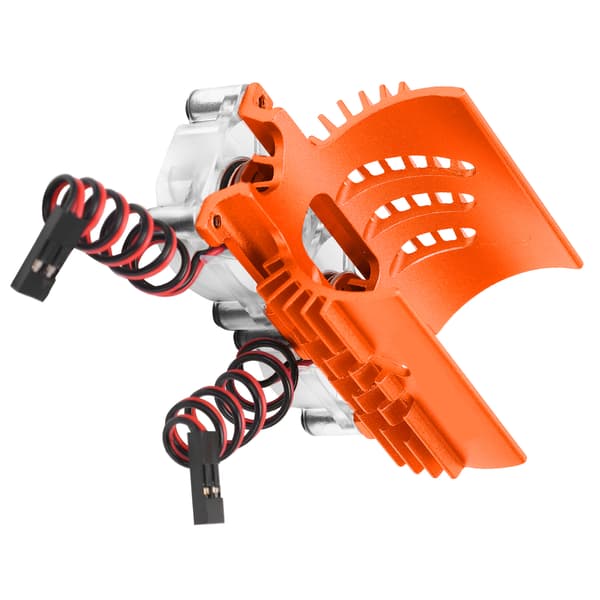 40-42mm Dobbelt Ventilator Motor Køleradiator Køleplade til 1/8 RC Bil Orange