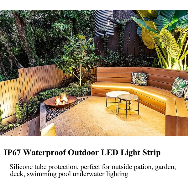 24v varm hvid LED-strip 3000k, 15m vandtæt Ip67 dobbelt række LED 2835 Smd striplys til køkken