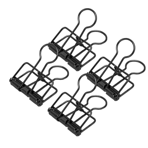 50 stk. hule bindeklemmer af metal til dokumentpapir, testrapporter, sorte