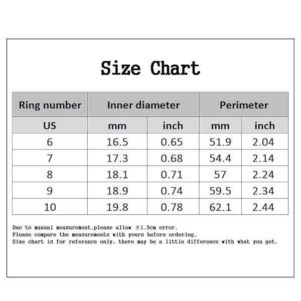 Kvinder Ring Udsøgt smuk Elegant Rhinestone Lady Ring til Valentinsdag US 6