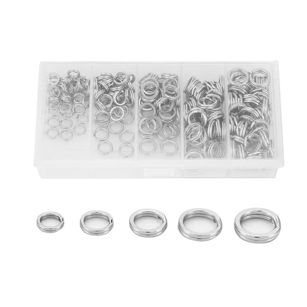 200 stk. Dobbelt Split Ring Connector Fiskeriudstyr i Rustfrit Stål