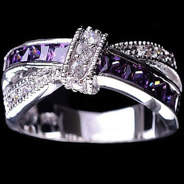 Ring Rhinestone Innlagt Dekorativ Legering Cross Design Finger Band For Party 9