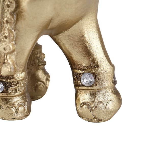 Guld Elegant Elefant Staty Hem Kontor Dekor Gåva