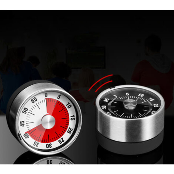Visuel timer, Yunbaoit opgraderet 60 minutters nedtællingstimer til børn og voksne med påmindelse om lavt batteri, Silent Time Man