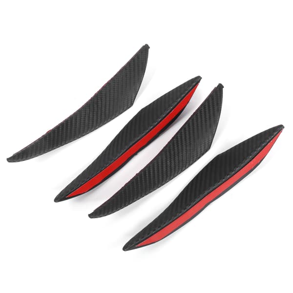 4 stk. Universal Bil Frontfanger Spoiler Karbonfiberfarge Gummi Fin Auto Dekor