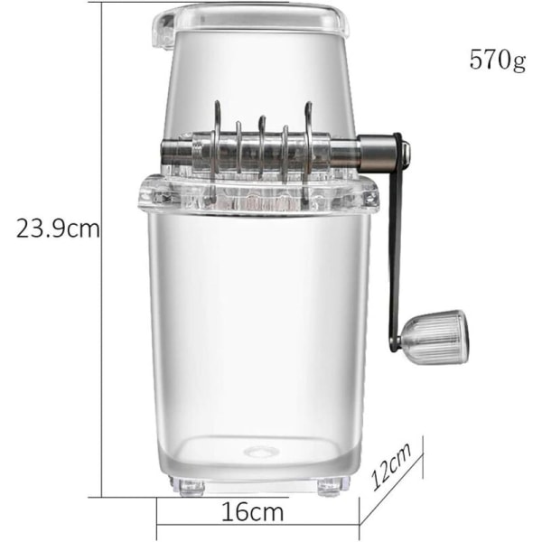 Manuell iskross Högkvalitativ ismaskin i rostfritt stål, genomskinlig med rostfria skärare, för rakad