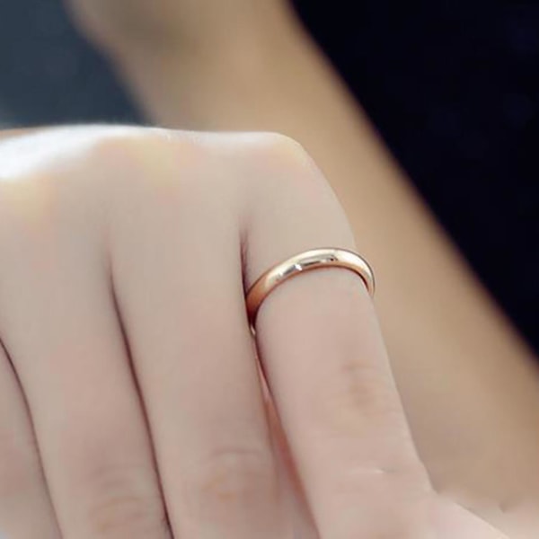 Fingerring Elegant Finger Smykker Titanium Stål Par Bånd Fingerring til fest Rose Gold US 5