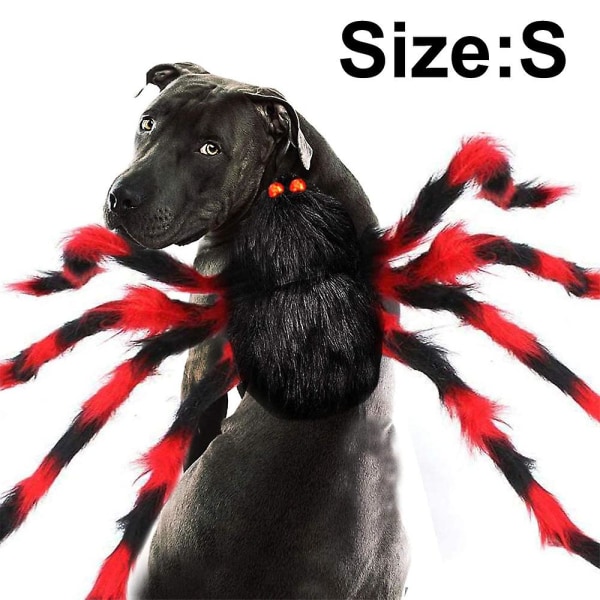Lemmikkipuku Spider Halloween -lemmikkiroolileikki koirakissa-asu S Black red