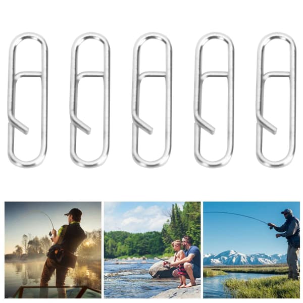 100 stk. Oval Pin Fast Link Clip i rustfrit stål, fiskegrej, interlock tilbehør