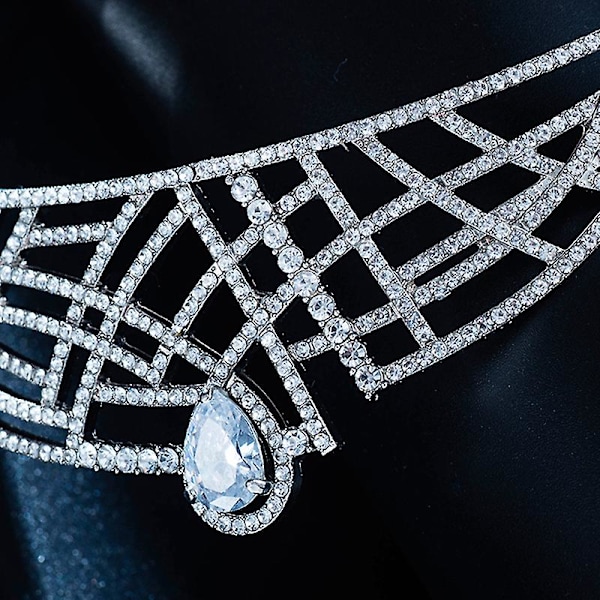 Brudekrone Hodeplagg For Kvinnelig Bryllup Bursdag Hodeplagg Rhinestones Innlagt Retro Luksus Hår