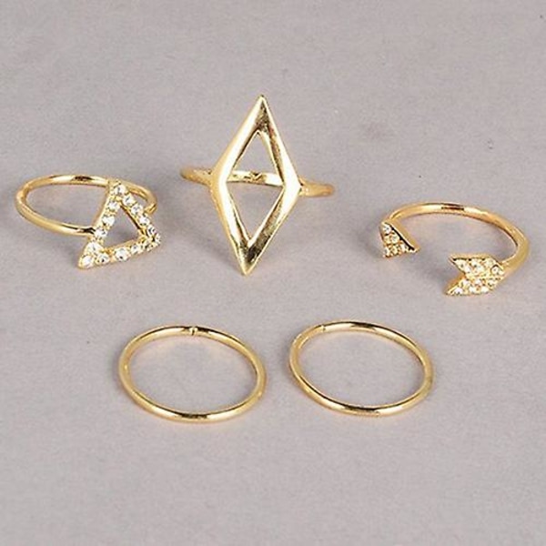 5 kpl / set tekojalokivi yläpuolella rystysten midi sormus sormusten pinoaminen sormukset Boho korut Golden
