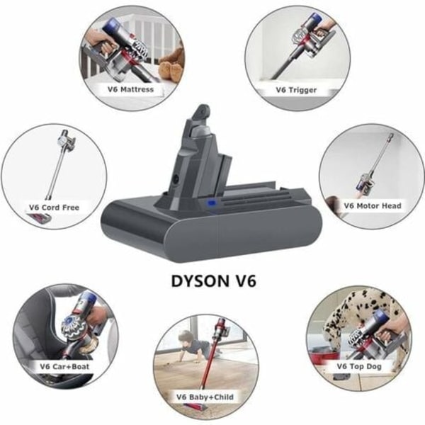 21,6V 3500mAh erstatningsbatteri for Dyson V6 DC58 DC59/DC61 DC62 DC72 SV03 SV04 SV05 SV06 SV07 SV09 Absolute Animal Mo