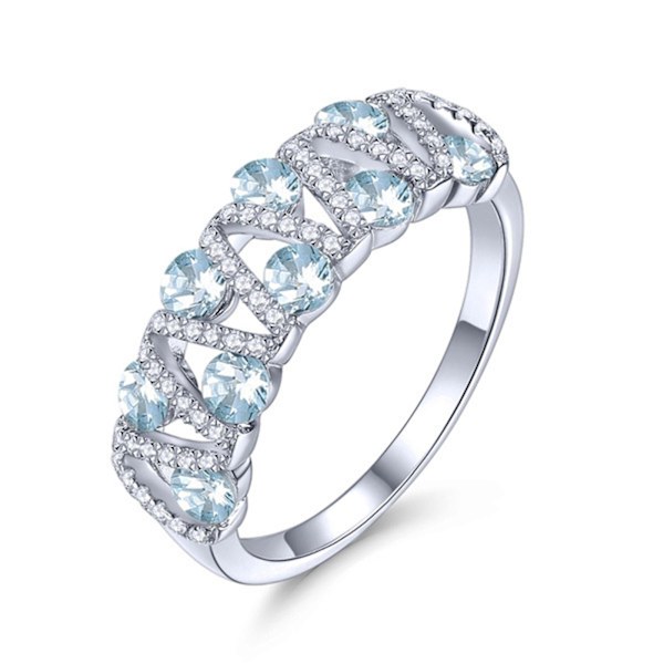 Kvinder Ring Hollow Out V Form smykker Geometrisk Bright Luster Ring Fødselsdagsgave US 7