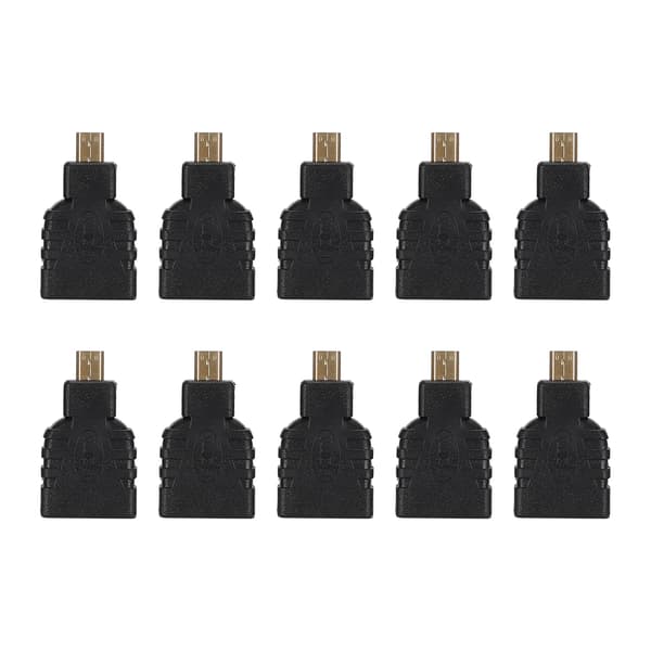 10 stk. Sort ABS Micro HDMI til HDMI Adapter 1080P til Raspberry Pi 4B