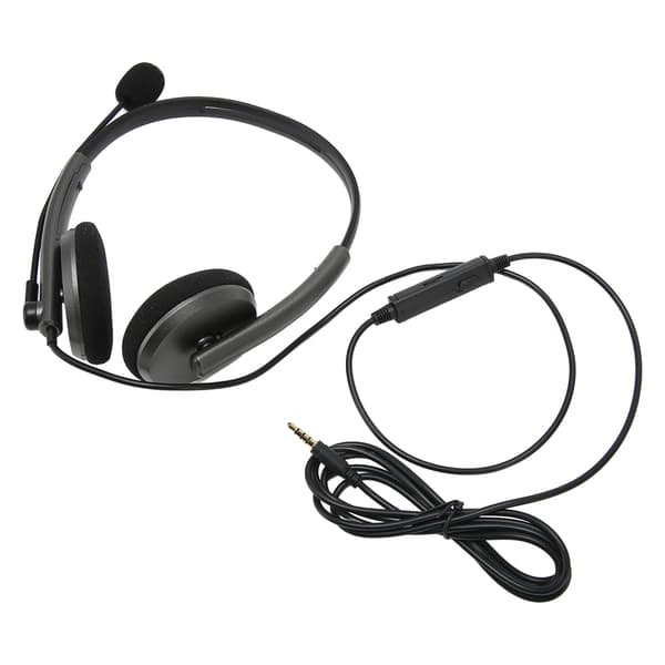 Multifunktionelt støjreducerende HD Call Center Headset Høreværn Telefon Headset Space Gray Single 3,5 mm