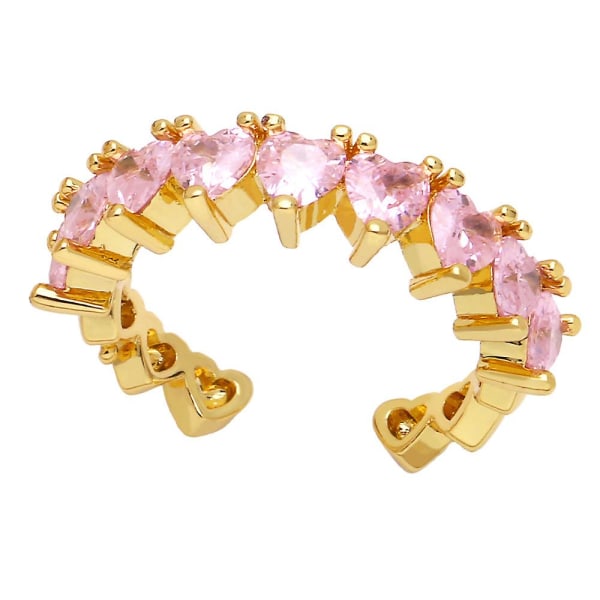 Ring Vintage Zircon Heart Stud Fashion smykker Ac8517 Pink