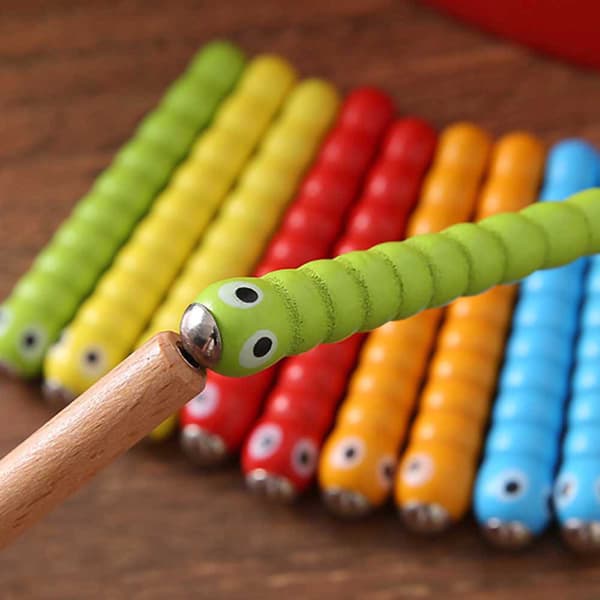 Magnetisk Træ Orm Legetøj Pædagogisk Intelligens Udvikling Æbleform Børn