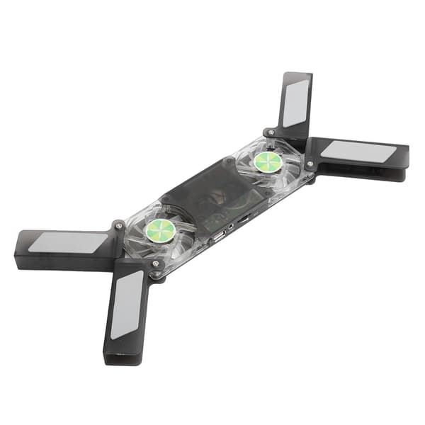 Laptop Køler Pad Dobbelt Blæser LED Lys Højttaler Foldbart Kølestativ DR-2009A