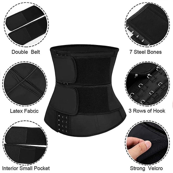 Naisten Muotoiluvaatteet Waist Trainer Belt Sports Body Shaper Black S