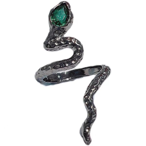 Gothic Rhinestones Åben Snake Ring Justerbar Dyreringe Krybdyr Til Mænd Kvinder Mode Punk Dreng Pige Fødselsdags Smykker Gaver