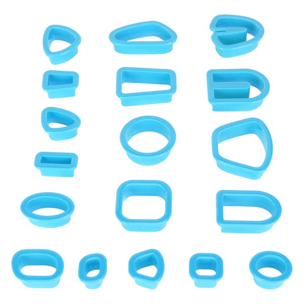 Polymer Clay Cutters Sæt Øreringe Kroge Kort Springringe DIY Smykkefremstillingssæt Blå
