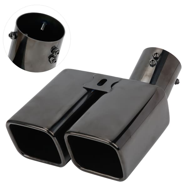 Dobbelt udstødningsrør bageste halshul titanium sort til Alphard Style 63mm 2.5in