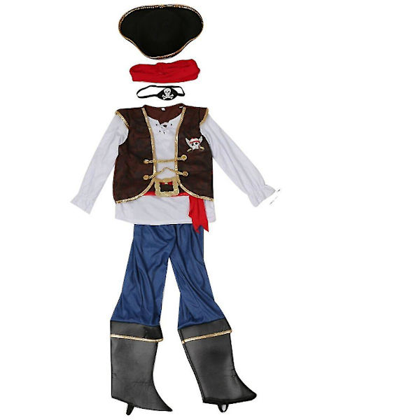 Pojkar Pirat kostym för barn Deluxe kostym set L