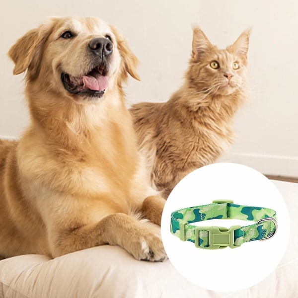 2-delt katte- og hundehalsbåndsett og morsomt båndsett Kjæledyrgave Justerbart hundestripehalsbånd,