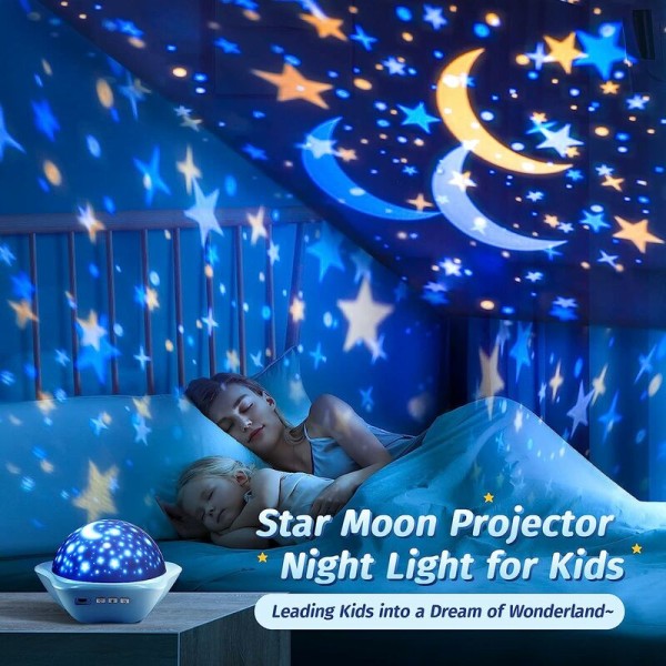 Nattlampa för barn, Nattlampa för baby , 6 Movies Star Sky Projector Night Light, 12 färger Projection Star Night Light, Luminous Child Projector Lamp, Kaw