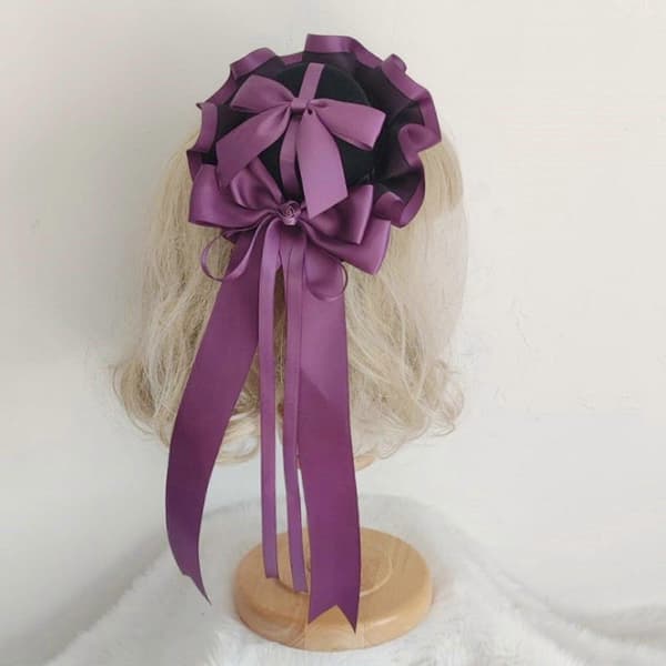 Mini silinterihattu tytöille pitsipanta silinterihattu cosplay-silinterihattu Halloween-pitsisilinterihattu nauhapannalla pitsi